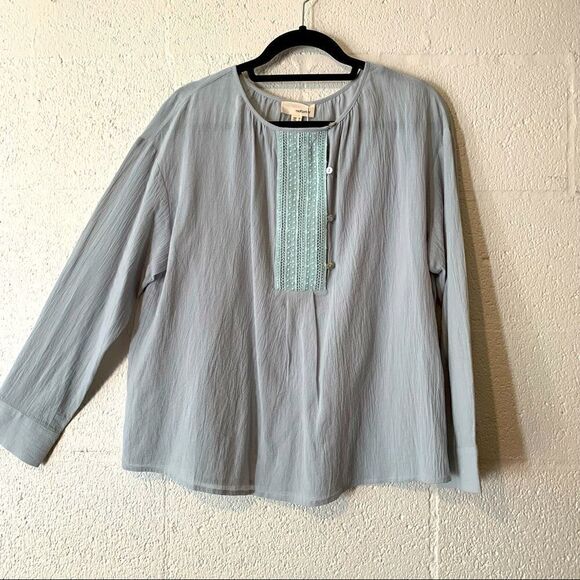 NWT Anthropologie The Korner Blue Blouse Small - Picture 1 of 5
